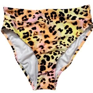 Bar III Women's Leopard Print High Waist Bikini Bottoms Size XS